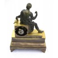 ceas de semineu " Platon ". stil Empire . bronze dore & bronz patinat. cca 1850 Franta